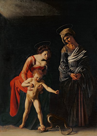 Madonna und Kind mit einer Schlange, 1605 von Michelangelo Merisi Caravaggio